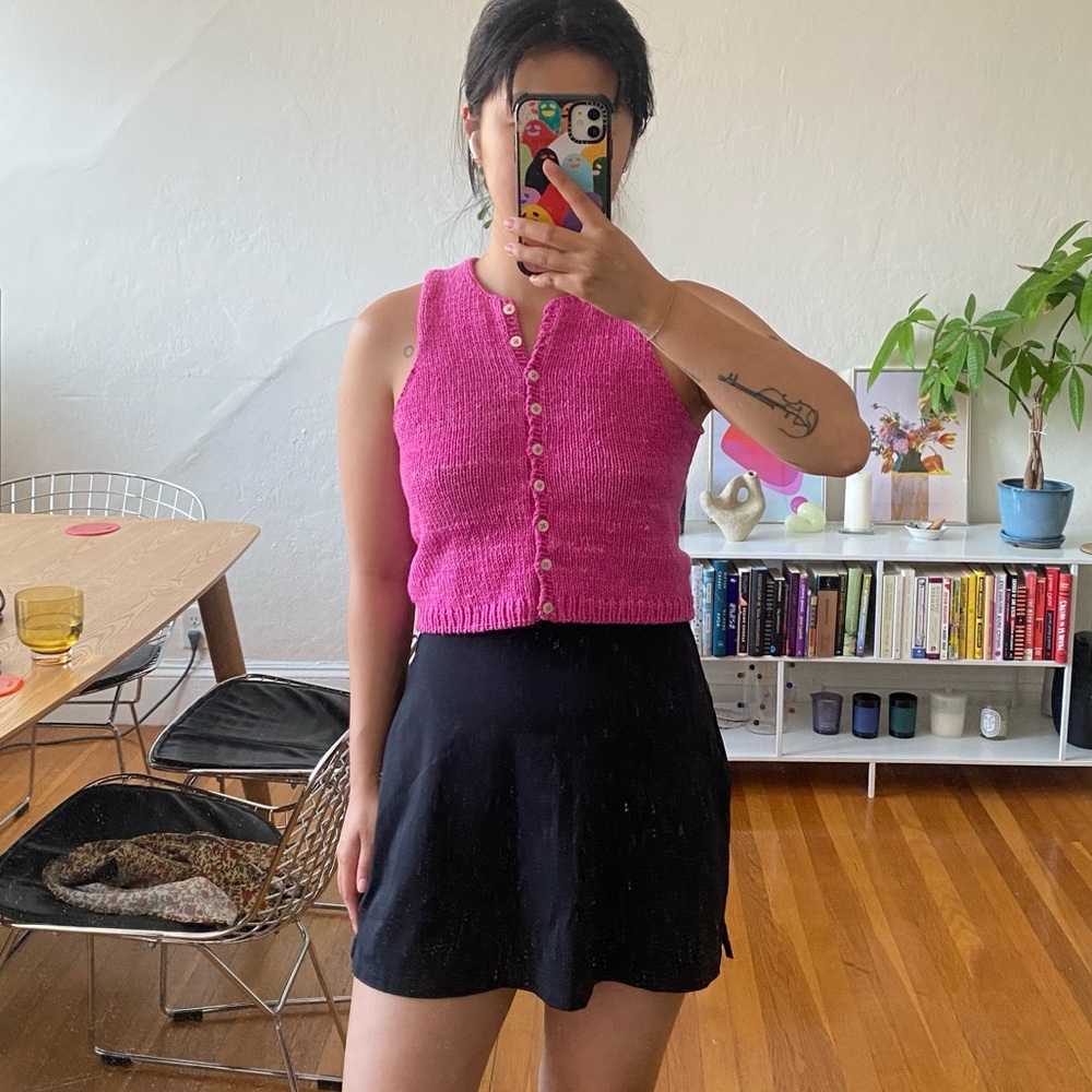 girlfriend collective black skort skirt